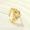"Chic French Multi-Layer Zircon Ring: Unique Cold-Style Jewelry".