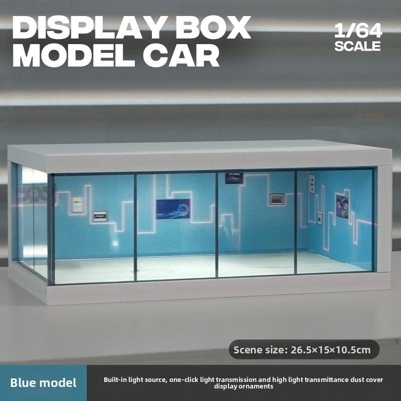 Hoge Transparantie Acryl Parkeerplaats Model Display Stand Voor 1/64 Schaal Auto Model Showroom Garage Scène Verlichting Display Box gray