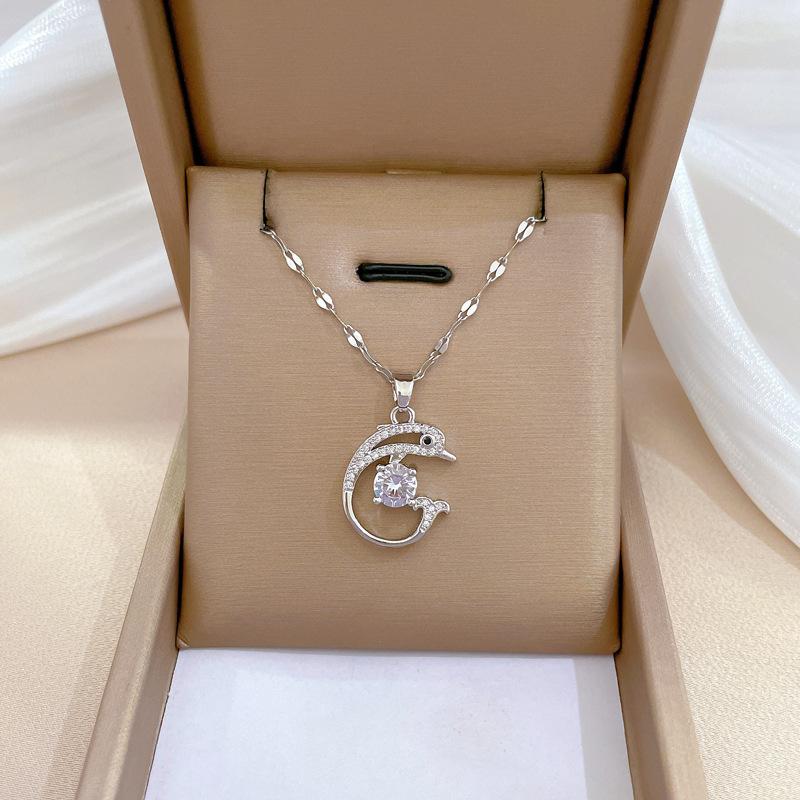 Collier à la mode pour femmes, en cuivre, Micro incrusté, en acier, Simple, maille rouge, chaîne de collier exquise