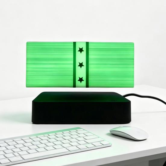 Floating Money Lamp Magnetic Levitation Cash Lamp 360 Degree Rotating Desk Lamp with 3-Color/Green Light for Office Game Room Decor Gift for Men