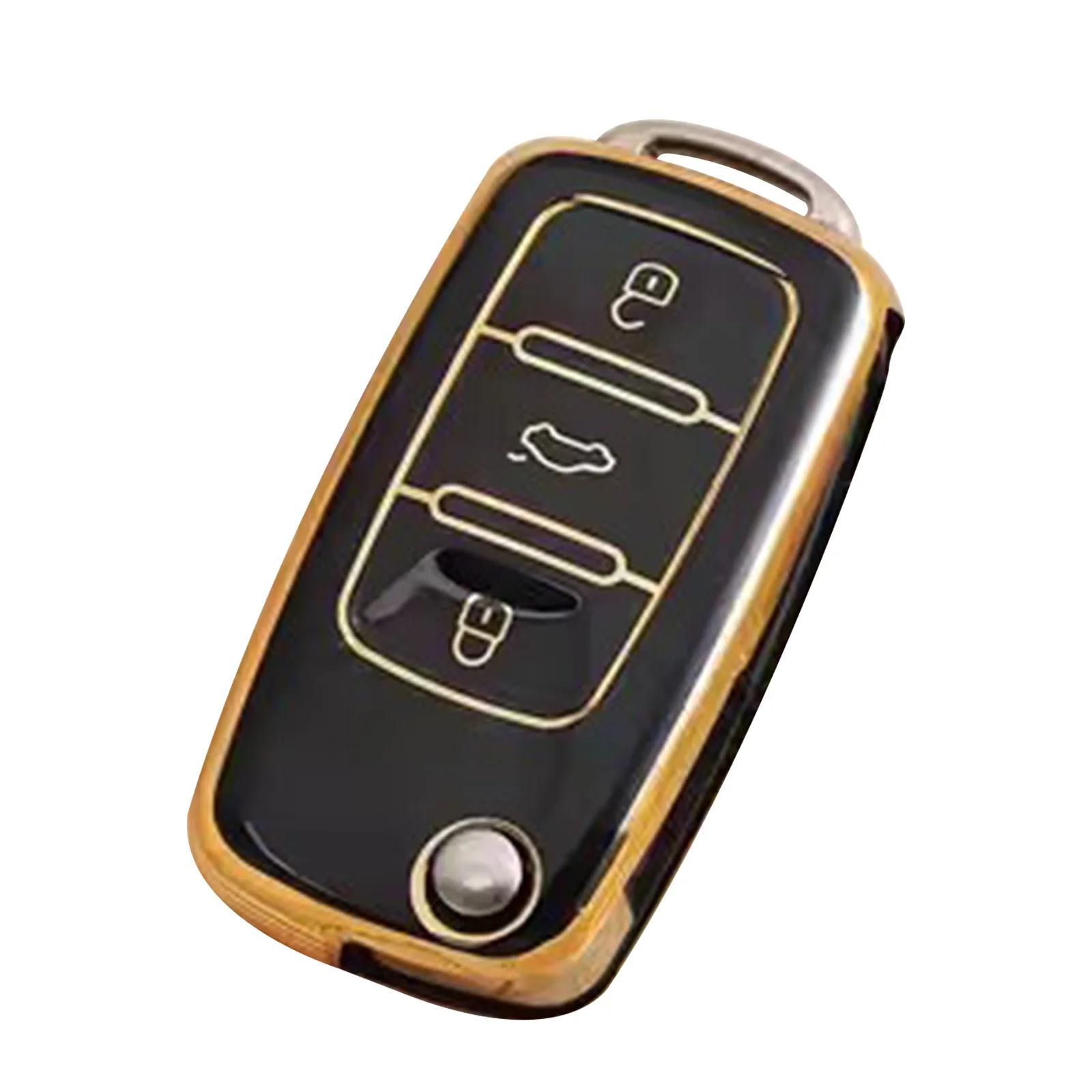 Suitable For Volkswagen Key Cases Sagitar Polo Bora Tiguan Lavida TPU Material Key Case Soft Rubber чёрный
