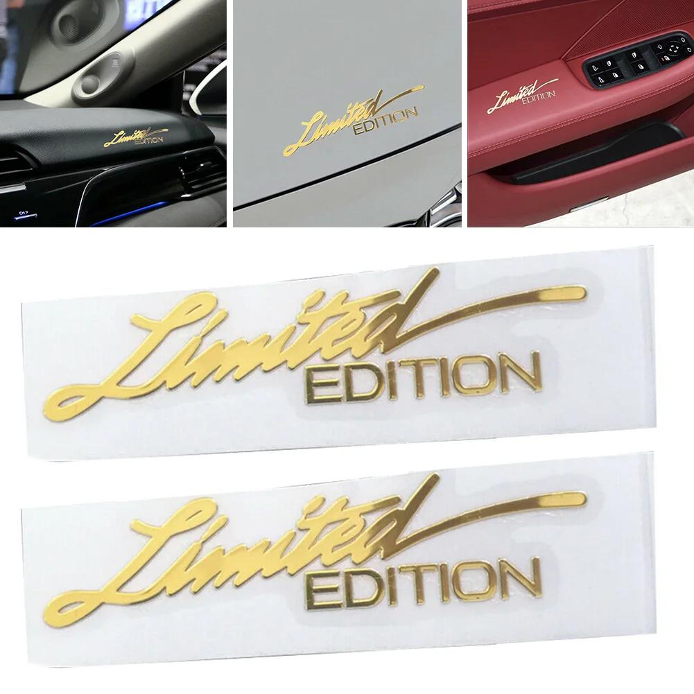 

Logo Badge Car Emblem Sticker Replacement 3D Accessories Decor Gold Limited Edition Metal Pair Parts 1.8*7.5Cm