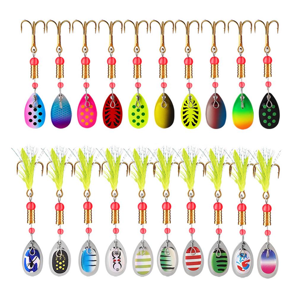 10pcs Metal Spoon Spinner Fishing Lure with Treble Hooks Spoonbait Crankbaits 3g Fishing Wobblers Hard Bait Gift for Men Father