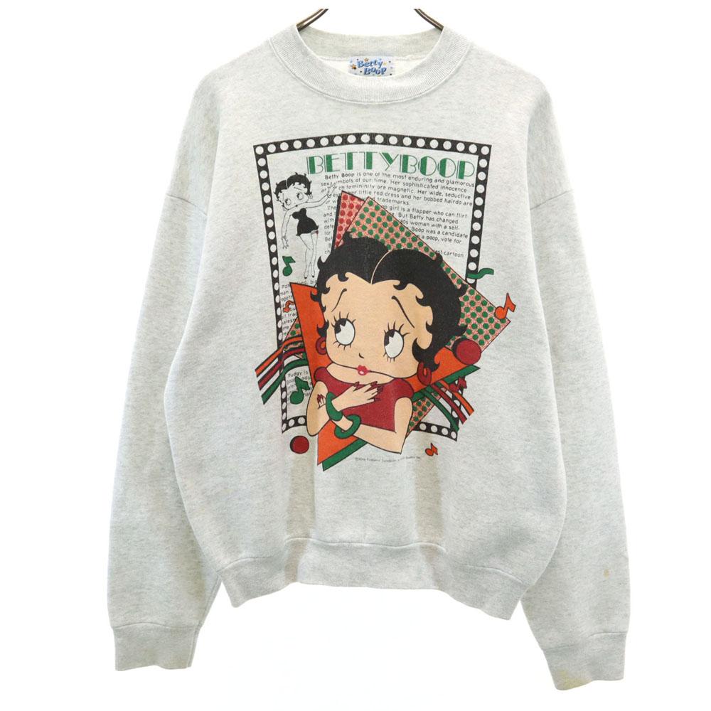 FRUIT OF THE LOOM 90s Made in USA Old Betty Boop Long sleeve sweat trainer Men's Used