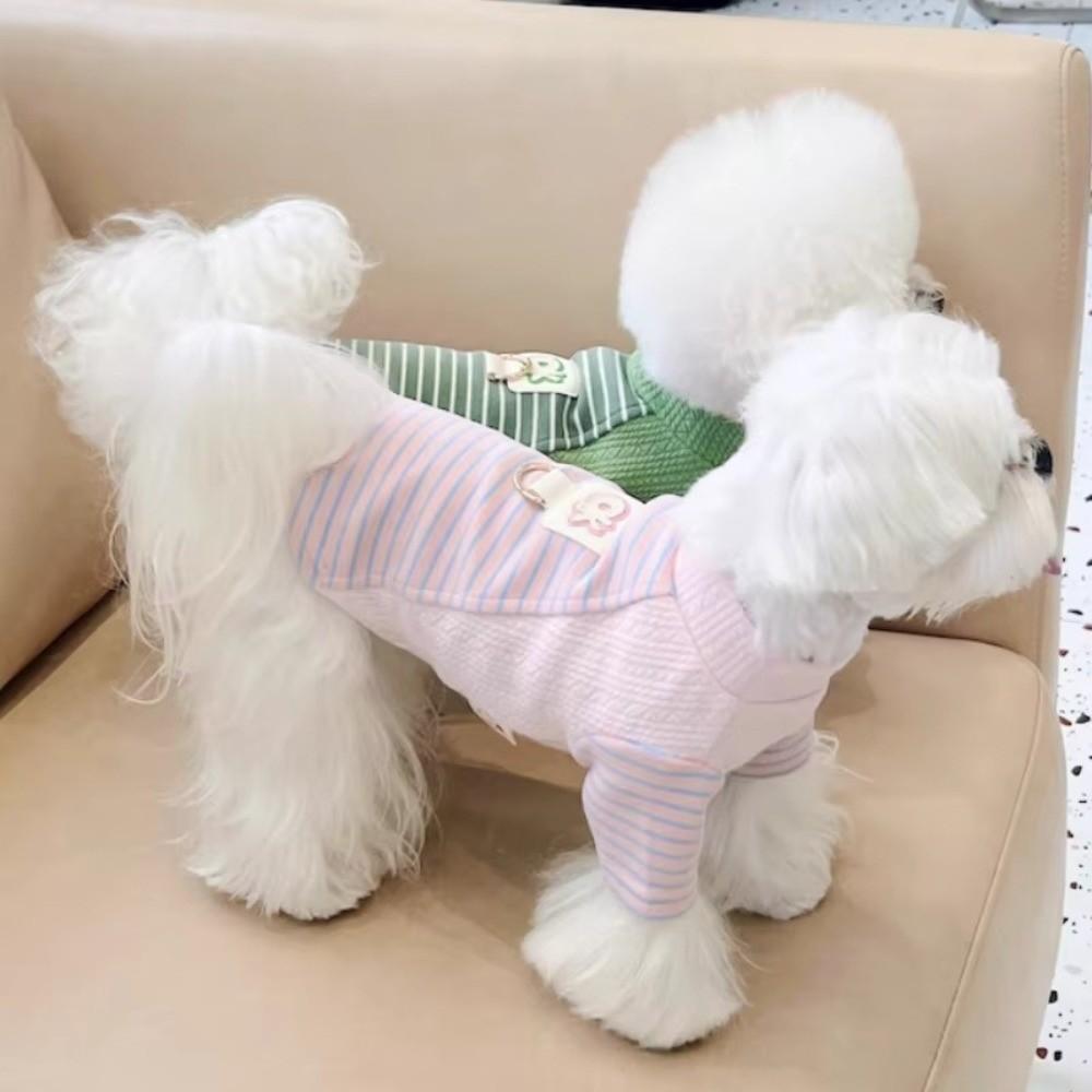Comfortable Puppy Striped Pullovers Warm Pet Vest Dog Base Coat Dog Sweater  Winter