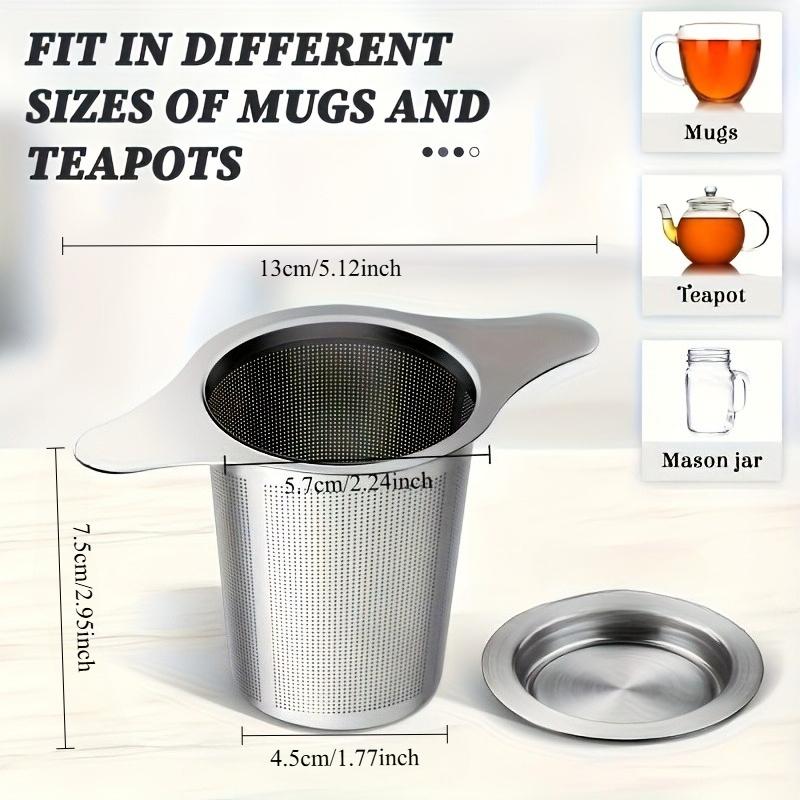 1Pc stainless steel tea filter, stainless steel loose leaf tea filter, diffuser bracket filter for mug