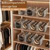 Divided Belt & Tie Organizer - Transparent Desktop Storage Box for Men’s Home Organization