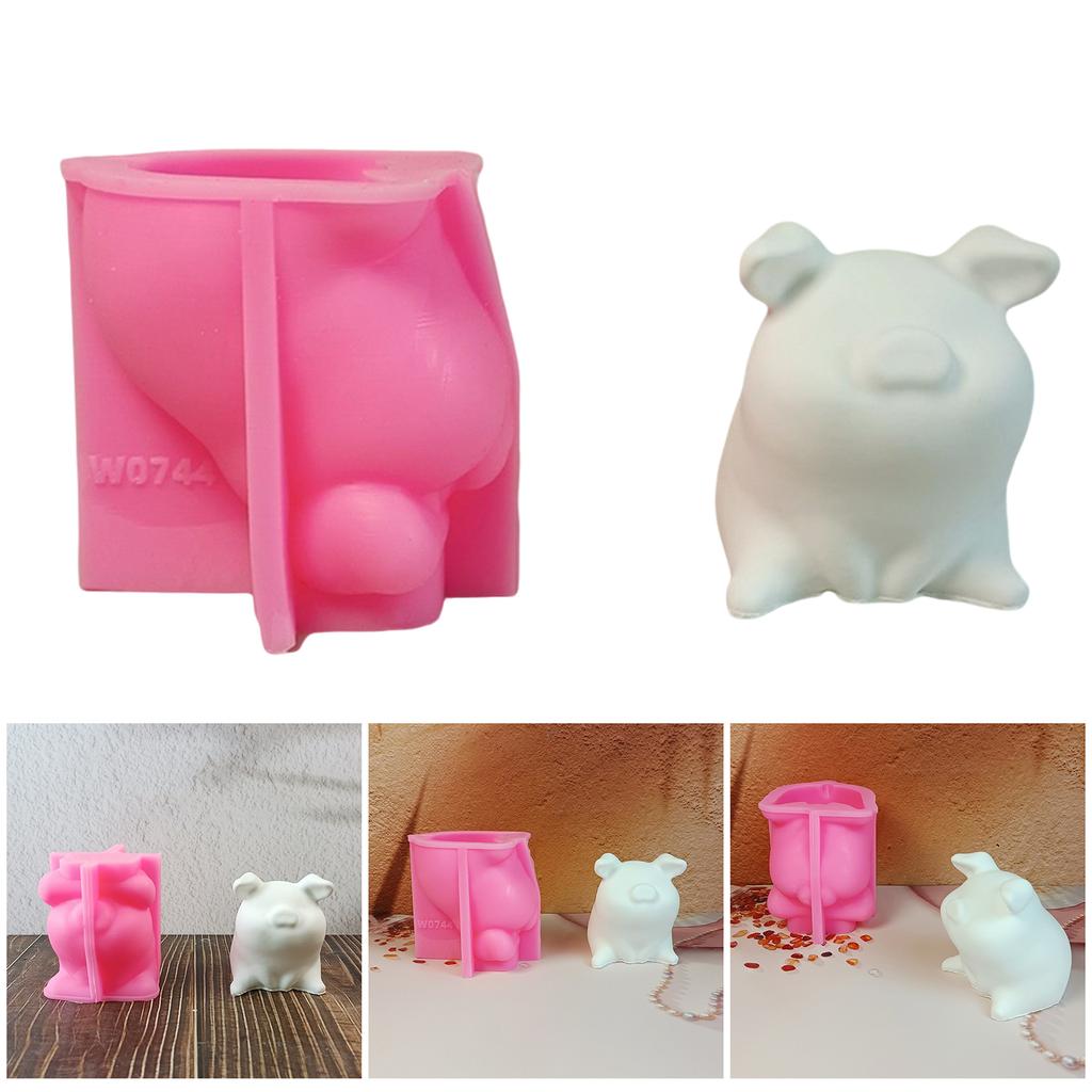 Animal Piggy Silicone Molds for Epoxy Resin Candle Soap Gypsum Decoration Fondant Silicone Molds for Chocolate Candy