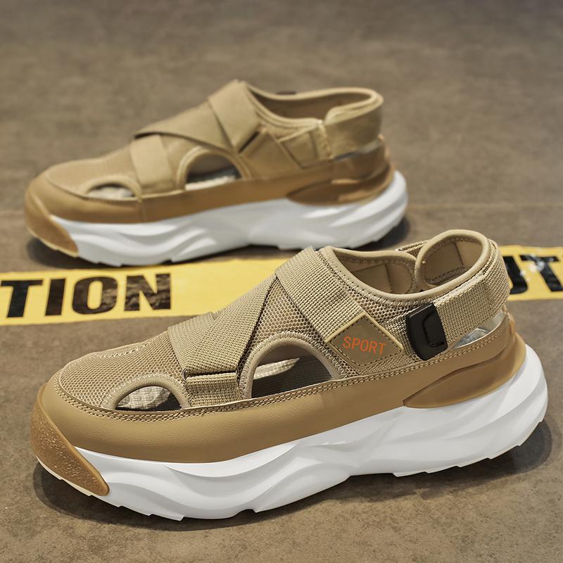Men's Slip-On Sandals with Breathable Mesh Upper and Massage Features