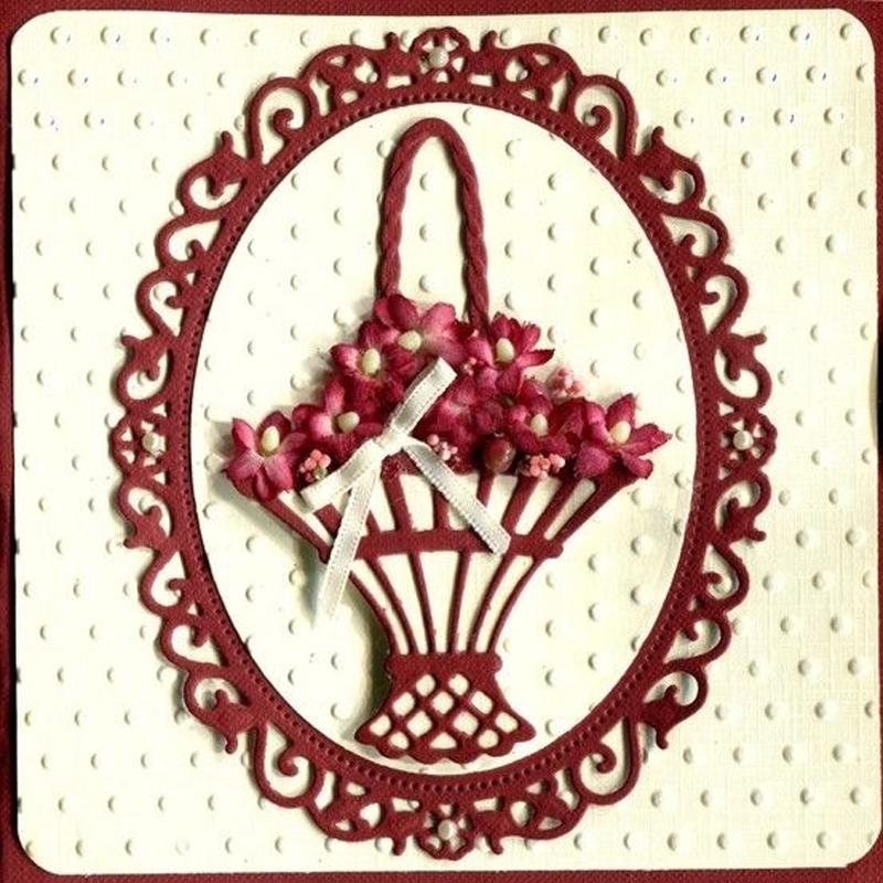 Fém Vágósablonok Vágó Kés Forma Virágkosár DIY Scrapbooking Papírművészet Dombornyomó Kés Sablon