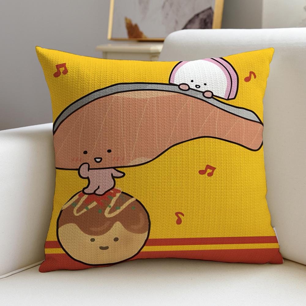 Lovely KKirinchanS Cushion Cover Breathable and skinfriendly linen pillowcase square removable and washable cushion