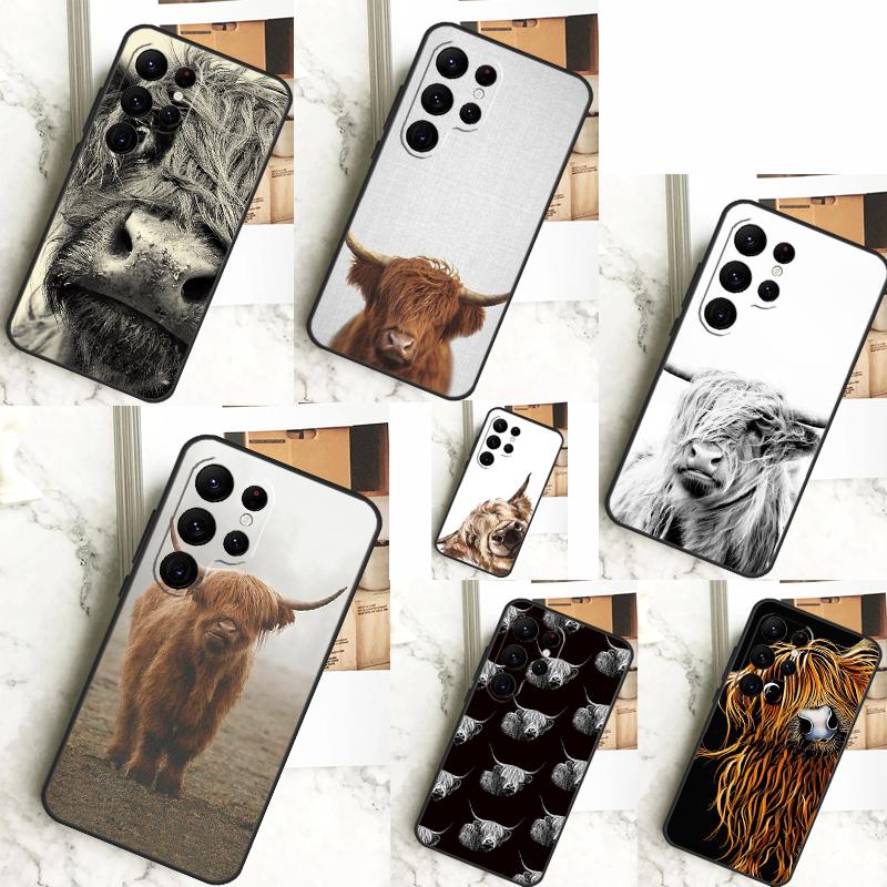 

Чехол Highland Cows для Samsung Galaxy S23 S22 S24 Ultra S8 S9 S10 Plus Note 10 20 Ultra S20 S21 FE Galaxy S20