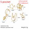 Neuer goldfarbener Metall-Ohr-Cuff Nicht-piercing Ohrclips Fake-Knorpelohrringe Clip-Ohrringe für Damen Herren Ohrschmuck