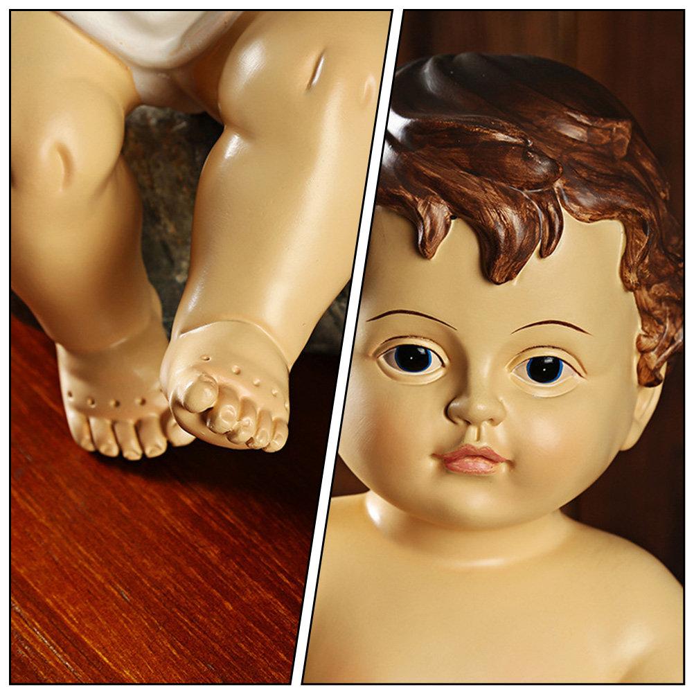 1 Stück Heilige Baby Statue Hochwertige Harzhandwerkskunst Religiöse Wohnkultur für Regal Tisch Kirche Bürofläche