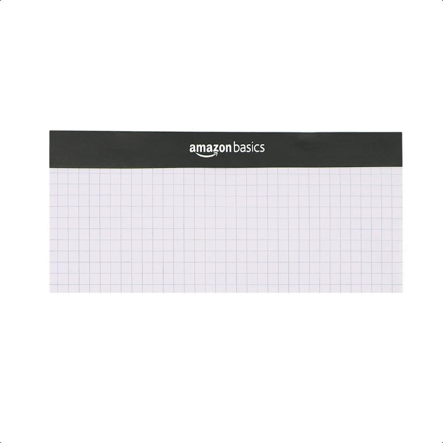 Basics QuadRuled Graph Paper Pad Pack of 2 8.5 Inch x 11.75 Inch 100 Sheets Pad White