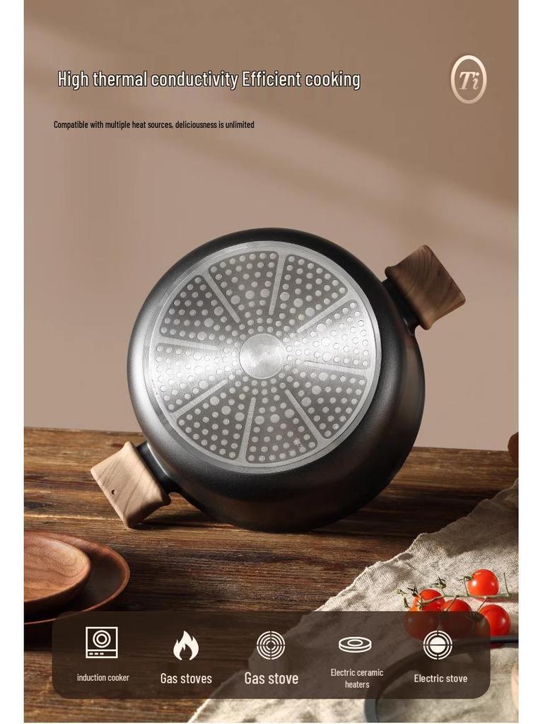 Universal Titanium Non-Stick Stockpot: Steaming & Stewing Pot for Induction & Gas Stoves