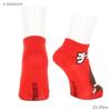 Monchhichi High Touch Pattern Socks Left Right Different Designs 23-25cm Sneaker Length Red Women