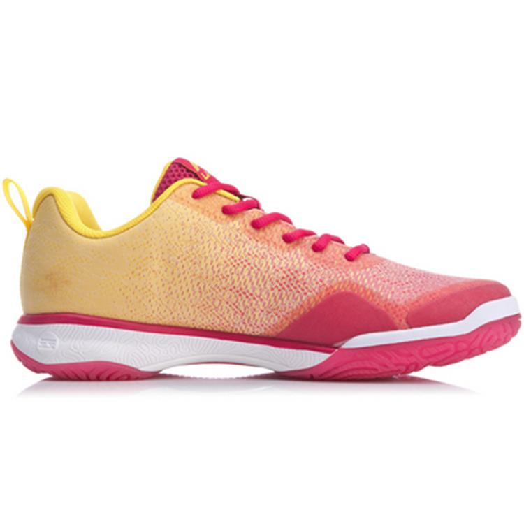 Li Ning Slip Resistant, Abrasion Resistant, Breathable, Lightweight Low top Badminton Shoes Unisex Rose Red AYTP019-2