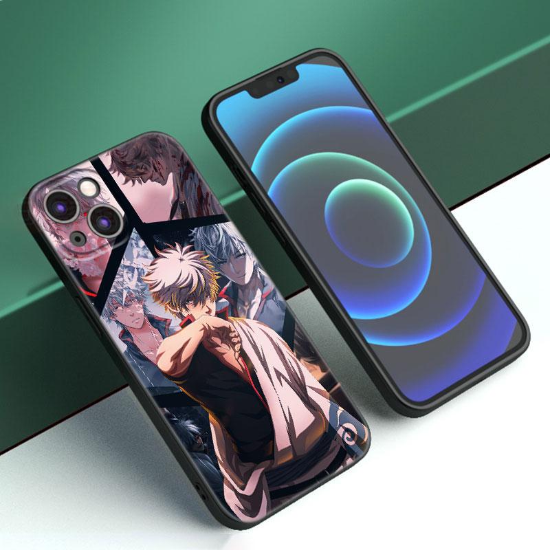 Anime Gin Tama Phone Case For Apple iPhone 12 13 Mini 11 14 15 Pro Max 7 8 Plus X XR XS SE 2020 2022 Black Silicone Case