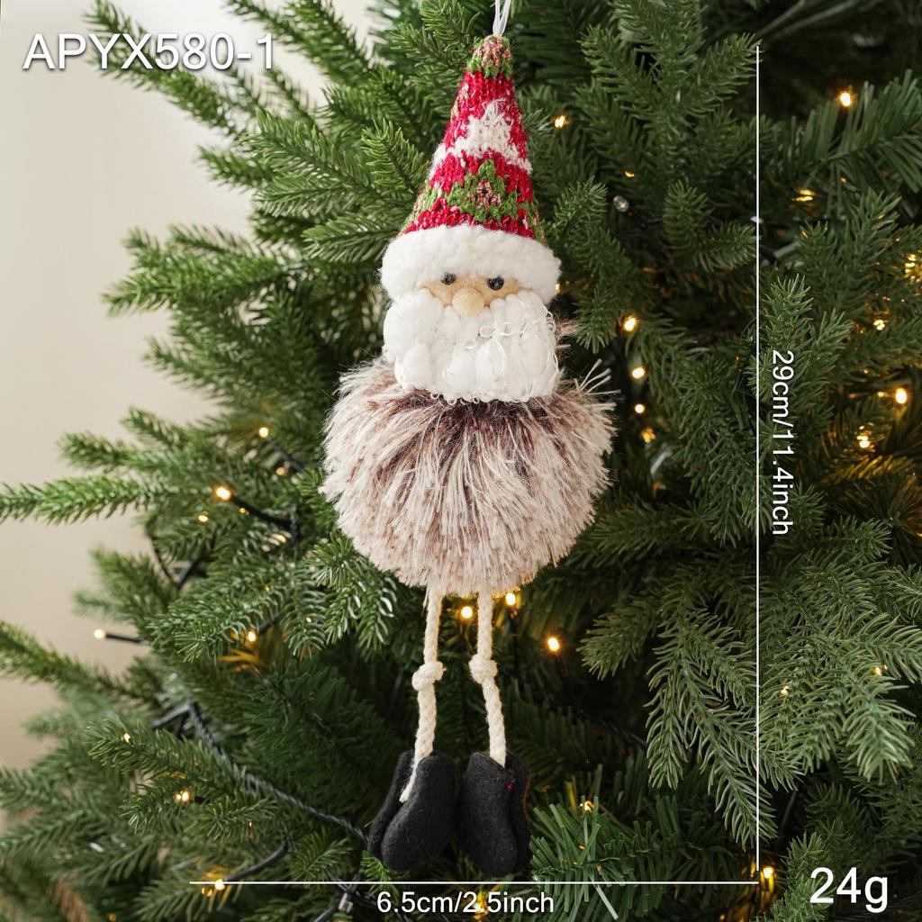 Snowman and Santa Plush Christmas Tree Ornaments