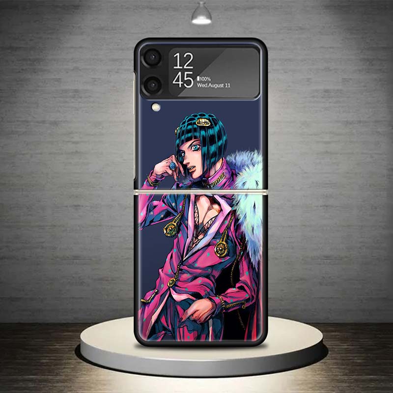 JoJo Adventure Bruno Buccellati Phone Case For Samsung Galaxy Z Flip 7 6 5 4 3 5G Shockproof Cover Z Flip7 Flip6 ZFlip5 Flip3 Fl