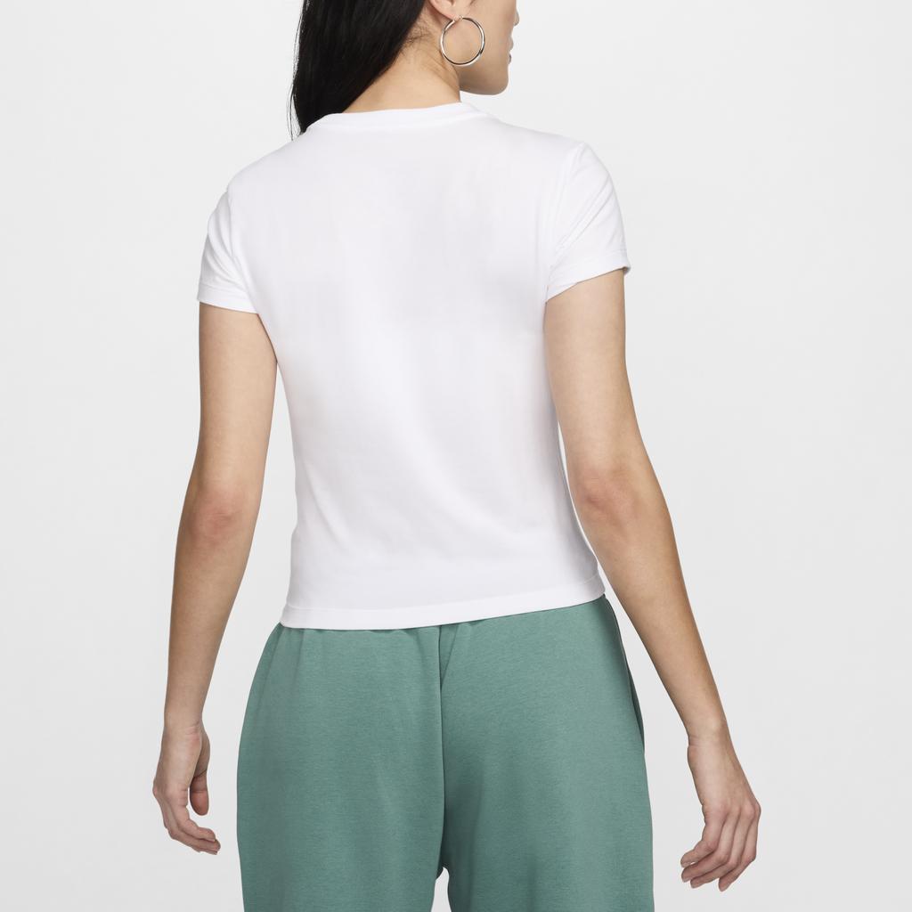 Nike Solid Color Round Neck Casual Short Sleeve T-Shirt Women Tops White FV5509-100