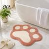 Washable Non-slip Rug Cat Paw Bath Mat, Non-Slip Soft Fluffy Rug, Absorbent Anti-slip Shower Mat Cute Area for Entrance Bathroom Bedroom Floor