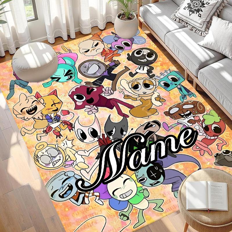 Custom Name Personalized Dandy's World Print Carpet, Versatile Home Decor Rug, for Playroom, Apartment, Balcony, Entryway, Hallway Gift