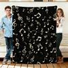 Music Notes Flannel Blanket Soft Cozy Throws Napping Travel Use