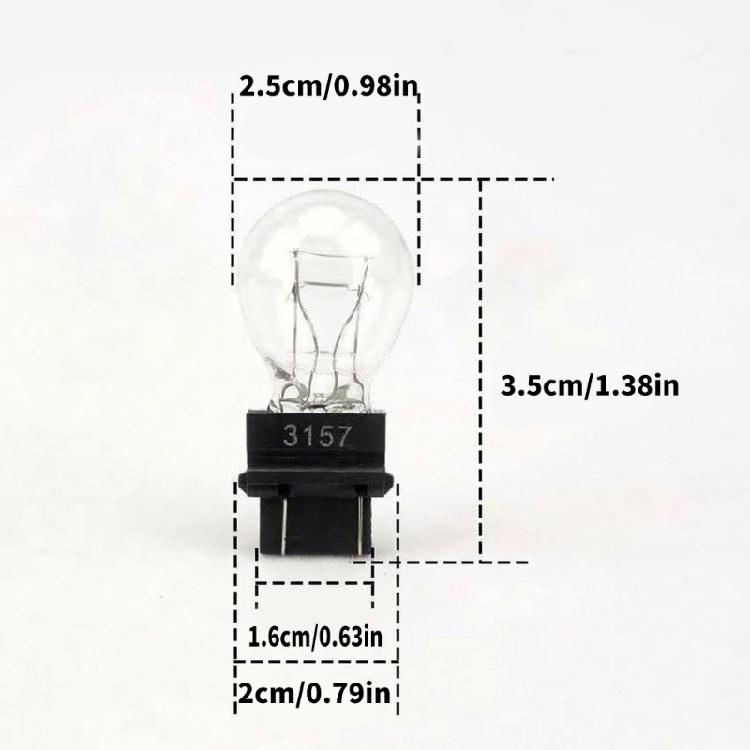 3157 Automotive Rear Light Bulbs Halogen Glass Replacement Lamps Vehicle Modification Part 2pcs for Brake Tail Signal Socket Daily Use