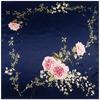 Elegant 90*90cm Spring Rose Flower Printed Small Square Scarf Foulard Hijabs For Ladies