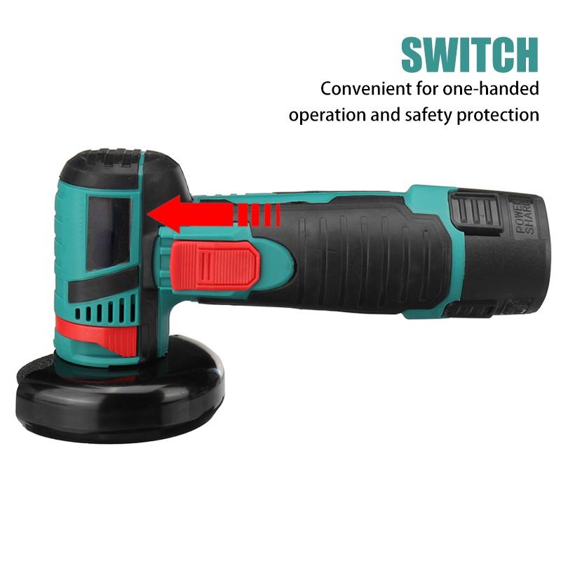 2500W Mini Brushless Angle Grinder with Rechargeable Lithium Battery Cordless Polishing Machine Diamond Cutter