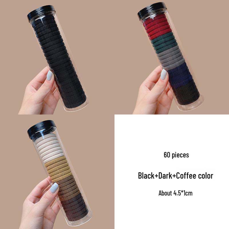 Women's Seamless Rubber Band Hair Tie - 2025 New High Ponytail, Simple Design with Leather Cover