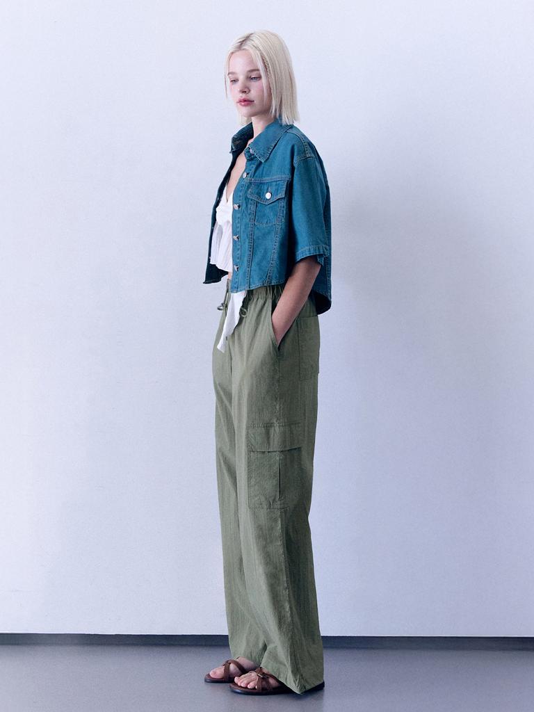 CLO'ET Parachute Cargo Pants - Khaki