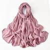 Beads Chain Ethnic Style Scarf Solid Color Islamic Turban Fashion Wraps Shawl  Women
