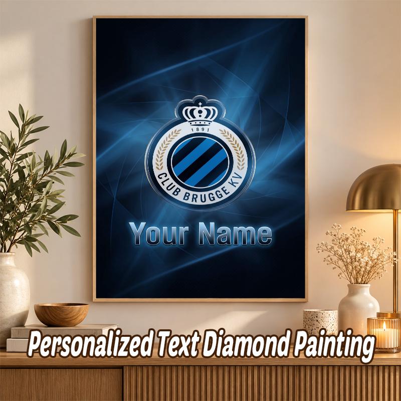 Club Brugge FC Custom Name Text 5D Diamond Painting Kit DIY Full Drill Diamond Art Decoration