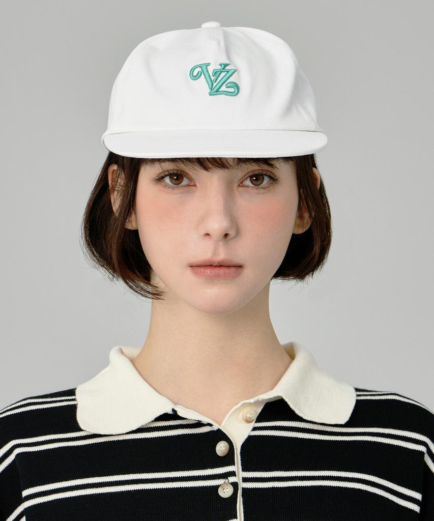 Bajal Leaf Vz Monogram 5-Panel Ball Cap White