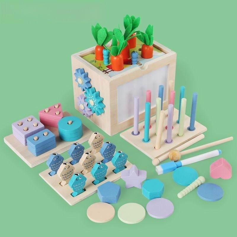 Childrens Wooden Educational Puzzle Toy With Shape Matching For Early Learning Development