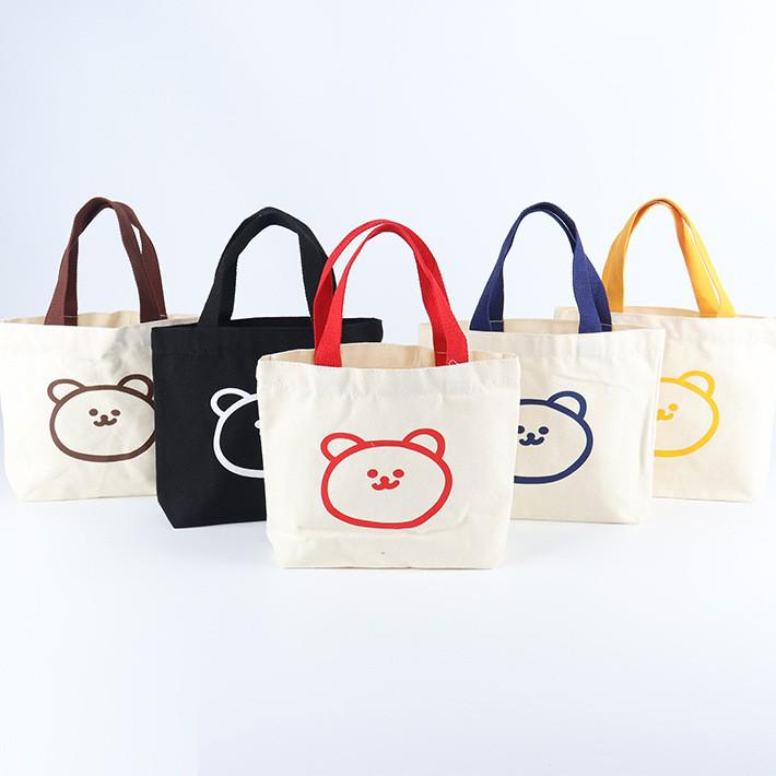 Korean Style Cute Mini Canvas Bag for Female Students - Large Capacity Bento Tote Handbag.