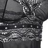 Womens Plus Size Sexy V-neck Lace Sleepwear Lingerie Dress with G-String