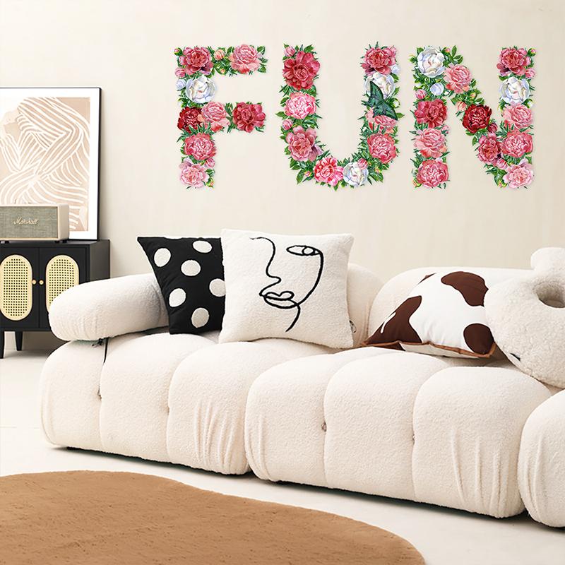 1PC English Letter Wall Stickers Wall Adhesive Decorative Letters 3D DIY Wall Stick