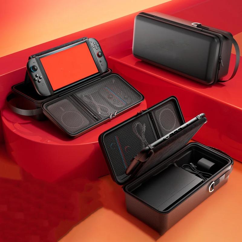 New for Switch 2 Storage Bag with OLED Protective Cover, Large Capacity Portable Hard Shell Bracket Bag