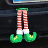 1PC Car Decor Christmas Striped Fabric Hanging Ornament Plush Santa Claus Elf Legs Hanging Ornament Christmas Tree Decoration