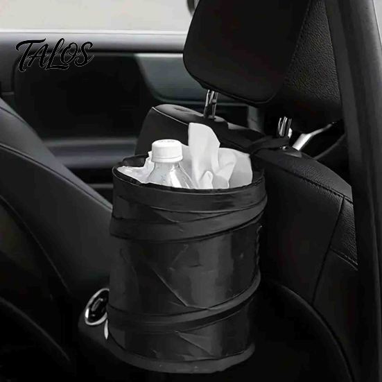 Portable Travel Trash Pouch Collapsible Car Can, Interior Foldable Waste Container, Waterproof Oxford Cleaning Accessories Cloth Bin with Lid for SUV