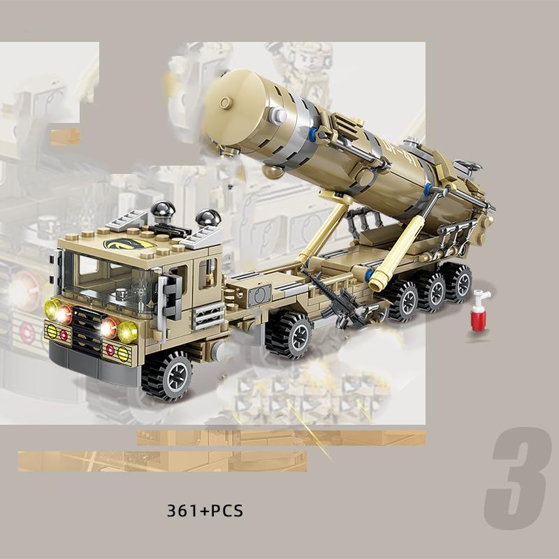 KAZI CN Military vehicle radar Missile Launcher Truck Tank Armour army Model Building Blocks Sets Educational Toys For Childrens