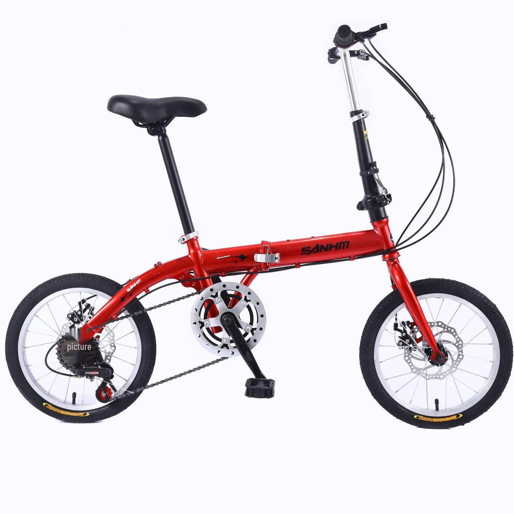 16-Inch Folding Variable Speed Bicycle for Adults and Students - Portable Leisure and Gift Bike