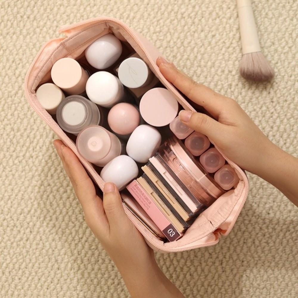 Wide-open Makeup Organizer Handheld Toiletry Storage Bag Trendy Women  Cosmetic Bag  Outdoor