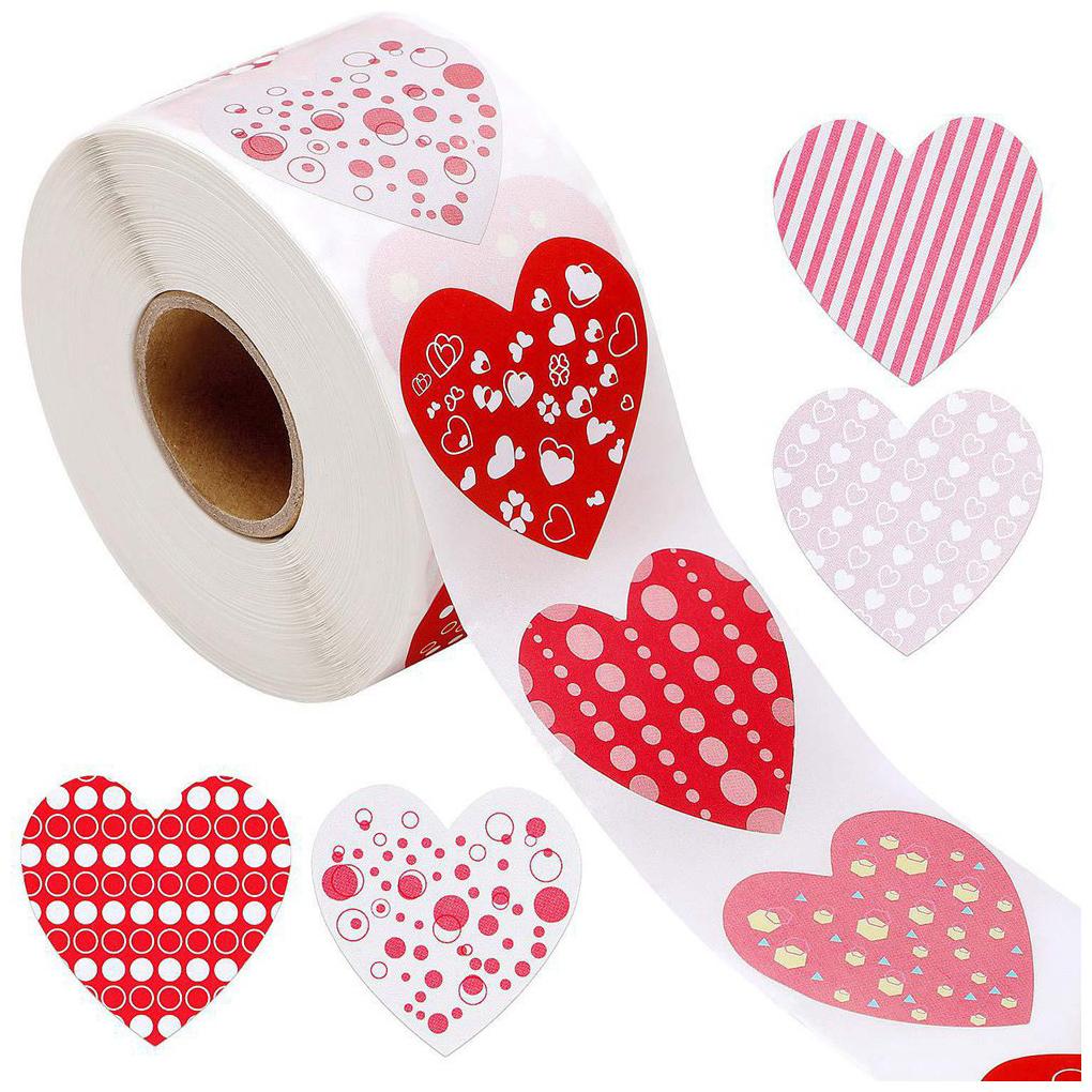 Sealing Sticker Heart Shape Packaging Label Waterproof Decoration DIY Handmade Sealing Decal