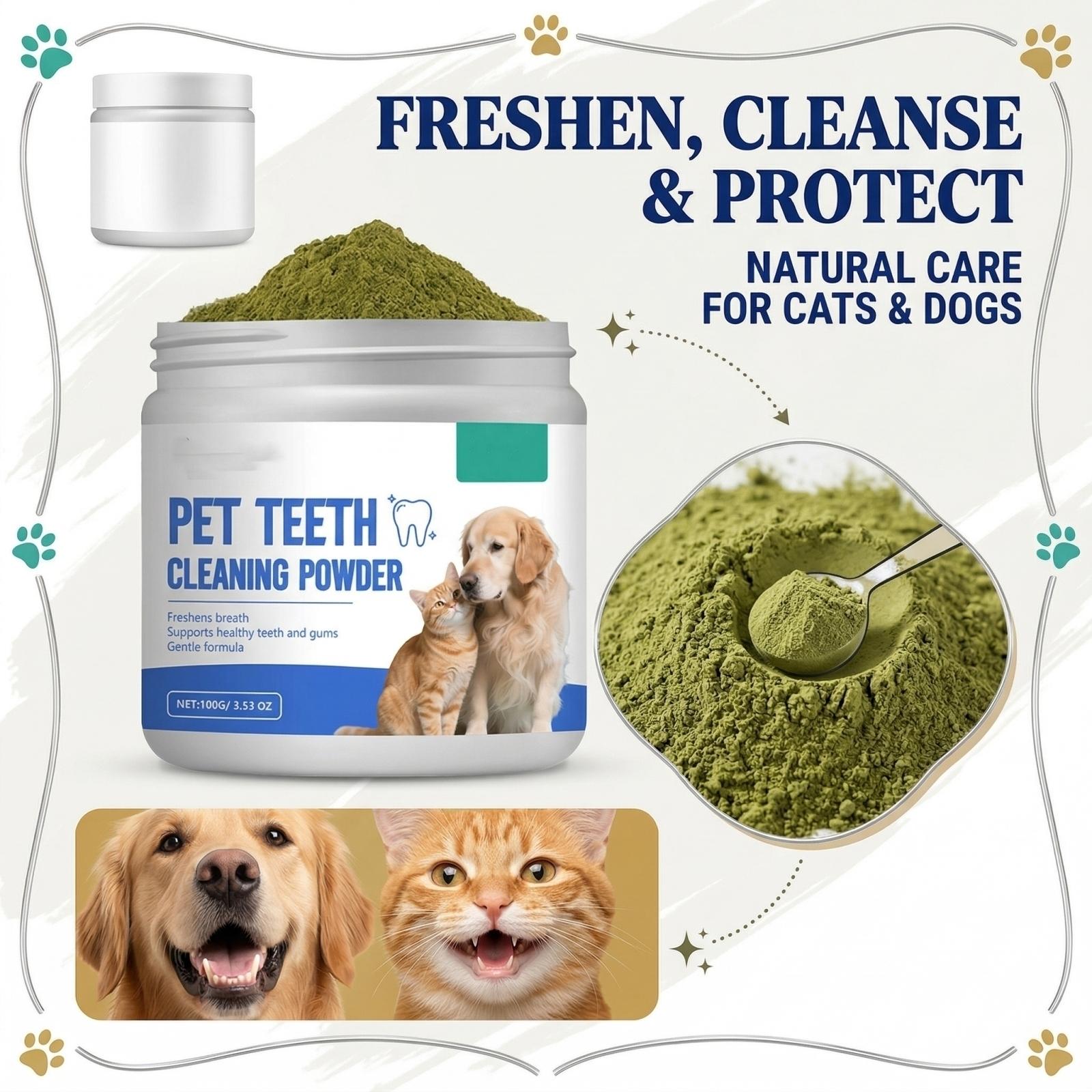 

Pet Oral Odor Mild Cleaning Care Fresh And Clean Tooth Powder one size синий