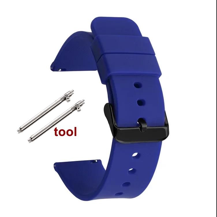 Bracelet Silicone à Libération Rapide 12/14/16mm 18mm 20mm 22mm 24mm Étanche Caoutchouc Bracelet pour Montre Connectée Huawei GT2/GT3